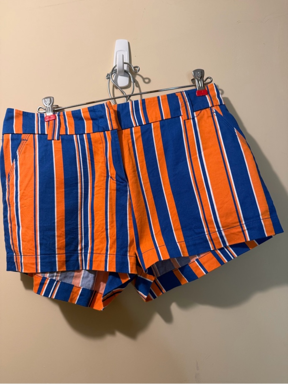 Loudmouth Women's Blue & Orange Striped Shorts Size 4
